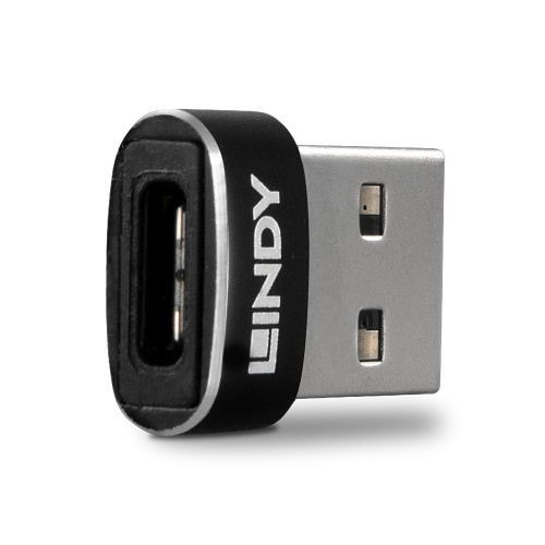 Lindy 41884 cambiador de género para cable USB Type-A USB Type-C Negro - imagen 2