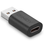 Lindy 41904 cambiador de género para cable USB 3.2 Type A USB 3.2 Type C Negro - imagen 2