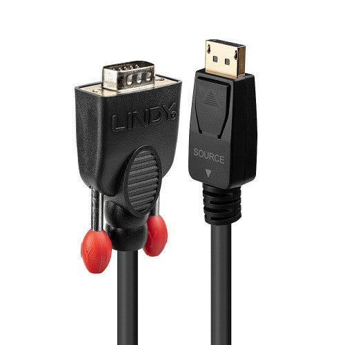 Lindy 41942 adaptador de cable de vídeo 2 m VGA (D-Sub) DisplayPort Negro - imagen 1