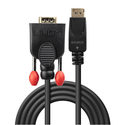 Lindy 41942 adaptador de cable de vídeo 2 m VGA (D-Sub) DisplayPort Negro - imagen 2