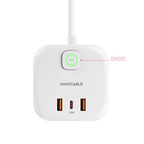 Nanocable Base de 3 enchufes con 3 USB (2 USB-A + 1 USB-C), GaN + PPS, PD 20W, con interruptor, Blanco - imagen 2