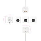 Nanocable Base de 3 enchufes con 3 USB (2 USB-A + 1 USB-C), GaN + PPS, PD 20W, con interruptor, Blanco - imagen 3