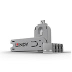 Lindy 40454 bloqueador de puerto Bloqueador de puerto + clave USB tipo A Blanco Acrilonitrilo butadieno estireno (ABS) 5 pieza(s) - imagen 1
