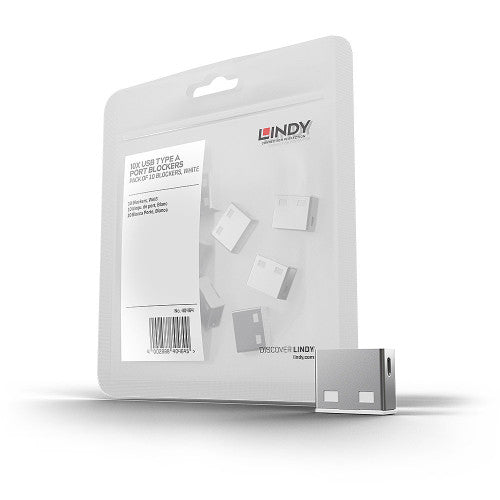 Lindy 40464 bloqueador de puerto USB tipo A Blanco Acrilonitrilo butadieno estireno (ABS) 10 pieza(s) - imagen 1