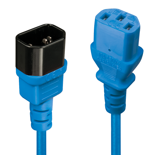 Lindy 30470 cable de transmisión Azul 0,5 m C14 acoplador C13 acoplador - imagen 1