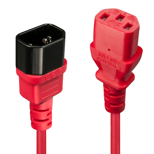 Lindy 30477 cable de transmisión Negro, Rojo 1 m C14 acoplador C13 acoplador - imagen 1