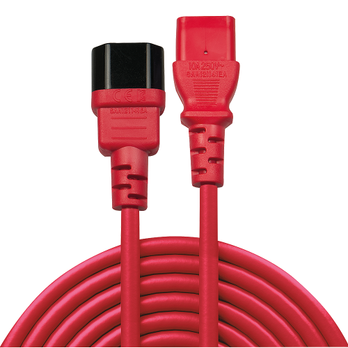 Lindy 30477 cable de transmisión Negro, Rojo 1 m C14 acoplador C13 acoplador - imagen 2