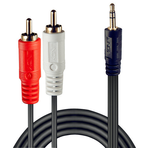 Lindy 35680 cable de audio 1 m 3,5mm 2 x RCA Negro - imagen 2