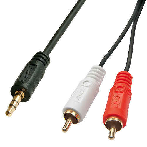 Lindy 35681 cable de audio 2 m 3,5mm 2 x RCA Negro, Rojo, Blanco - imagen 1