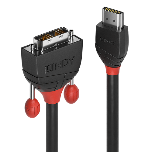 Lindy 36270 adaptador de cable de vídeo 0,5 m HDMI tipo A (Estándar) DVI-D Negro - imagen 1