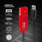 Lindy 42782 cable USB USB 2.0 12 m USB A Negro - imagen 3
