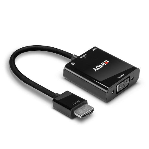 Lindy 38285 adaptador de cable de vídeo 0,1 m HDMI tipo A (Estándar) VGA (D-Sub) Negro - imagen 3