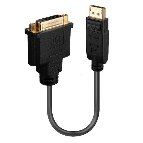 Lindy 41004 adaptador de cable de vídeo 0,15 m DisplayPort DVI-D Negro - imagen 1