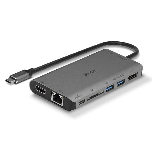 Lindy 43323 base para portátil y replicador de puertos Alámbrico USB 3.2 Gen 1 (3.1 Gen 1) Type-C Negro, Gris - imagen 2