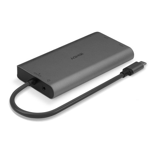 Lindy 43323 base para portátil y replicador de puertos Alámbrico USB 3.2 Gen 1 (3.1 Gen 1) Type-C Negro, Gris - imagen 3