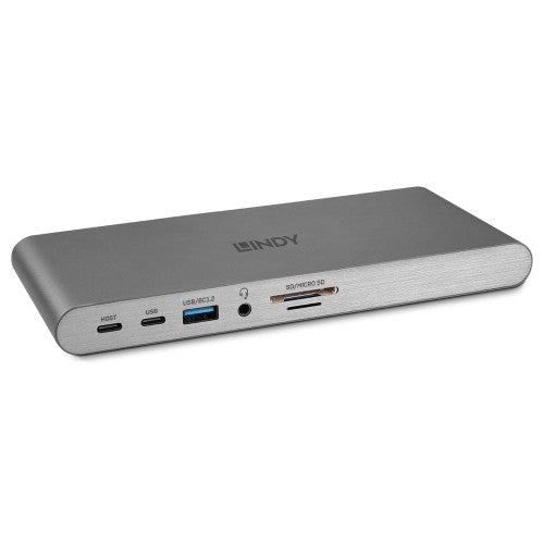 Lindy 43349 base para portátil y replicador de puertos Alámbrico USB 3.2 Gen 1 (3.1 Gen 1) Type-C Plata - imagen 1