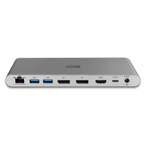 Lindy 43349 base para portátil y replicador de puertos Alámbrico USB 3.2 Gen 1 (3.1 Gen 1) Type-C Plata - imagen 2
