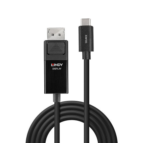 Lindy 43341 adaptador de cable de vídeo 1 m USB Tipo C DisplayPort Negro - imagen 2