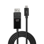 Lindy 43342 adaptador de cable de vídeo 2 m USB Tipo C DisplayPort Negro - imagen 2