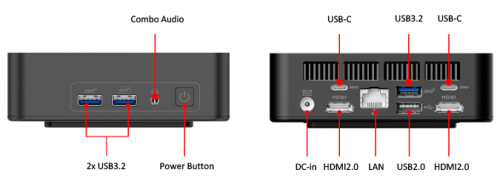 AOPEN Mini PC DN5128 Intel® Core™ i7-1260P Almacenamiento 512GB memoria 16G Sistema operativo no incluido, opcional - imagen 2