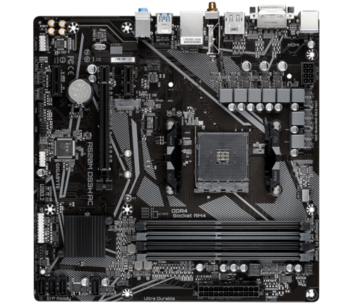GIGABYTE A520M DS3H AC Placa Base - Procesadores AMD Ryzen Serie 5000, VRM de 5+3 fases, hasta 4733 MHz DDR5 (OC), 1xPCIe 3.0 M.2, LAN GbE, WIFI 5, USB 3.2 Gen 1 - imagen 2