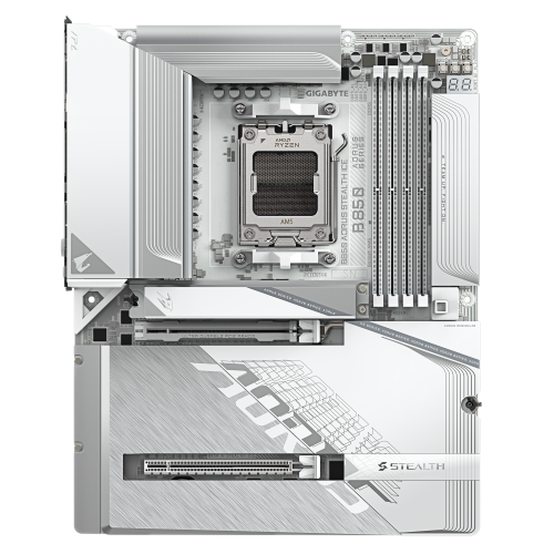 GIGABYTE B850 AORUS STEALTH ICE Placa Base – Procesadores AMD Ryzen serie 9000, VRM digital de 14+2+2 fases, hasta 8200 MHz DDR5 (OC), 2 x M.2 PCIe 5.0 + 2 x PCIe 4.0, Wi-Fi 7, LAN 5 GbE, USB 3.2 Gen 2 - imagen 2