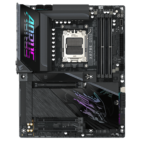 GIGABYTE X870E AORUS PRO X3D Placa Base - Compatible con procesadores AMD Ryzen 9000, VRM digital de 18+2+2 fases, hasta 9000MHz DDR5 (O.C.), 2xPCIe 5.0 + 2xPCIe 4.0, Wi-Fi 7, LAN 5GbE, USB 4 - imagen 2