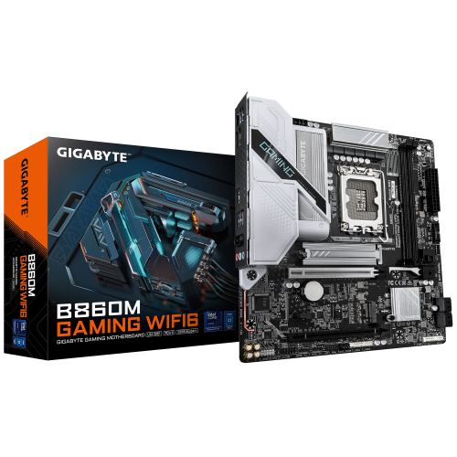 GIGABYTE B860M GAMING WIFI6 Placa Base - Intel Core Ultra Series CPUs, 8+1+2 Phases VRM, hasta 9066MHz DDR5, 1xPCIe 5.0 + 1xPCIe 4.0 M.2, 2.5GbE LAN, WIFI 6, USB 3.2 Gen 1 - imagen 1