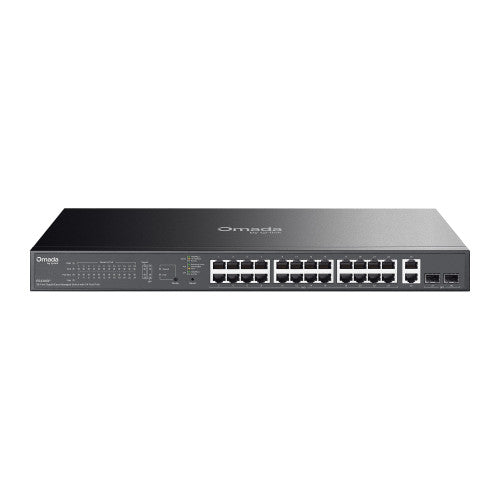 TP-LINK ES228GP OMADA 28-PORT GIGABIT EASY MANAGED SWITCH WITH 24-PORT POE+ PORT: 24× GIGABIT POE+ PORTS, 2X GIGABIT NON-POE PORTS, 2× GIGABIT SFP PORTS - imagen 1