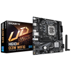 GIGABYTE H610M D3W WIFI6 Placa Base - Compatible con procesadores Intel Core de 14ª generación, VRM de 5+1+1 fases, hasta 5600MHz DDR4, 1xPCIe 3.0 M.2, Wi-Fi 6, LAN 1GbE, USB 3.2 Gen 1 - imagen 1
