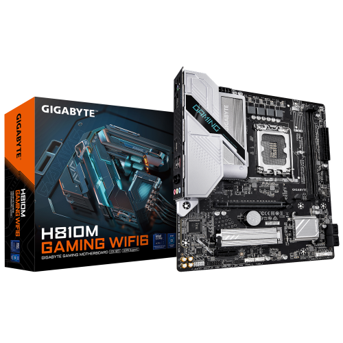 GIGABYTE H810M GAMING WIFI6 Placa base - Procesadores Intel Core Ultra (Serie 2), VRM de 4+1+2 fases, hasta 6400 MHz DDR5, 1xPCIe 4.0 M.2, LAN 2.5GbE, WIFI 6, USB 3.2 Gen 1 - imagen 1