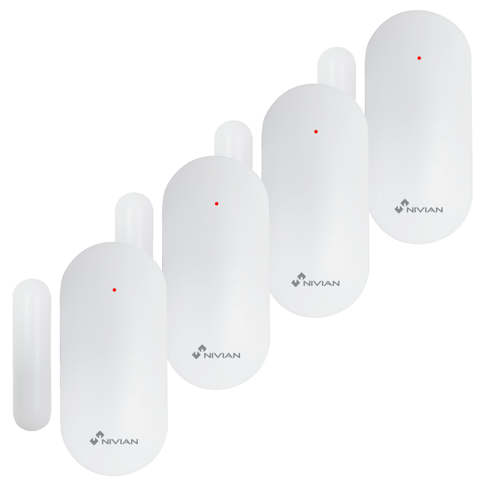 NIVIAN SMART 4XNVS-MAG-SENSOR - Nivian Smart - Contacto magnético para puertas y ventanas - Instalación con adhesivo de doble cara - Indicador LED - Inalámbrico 433MHz - Compatible con paneles de alarma Nivian Smart - imagen 1