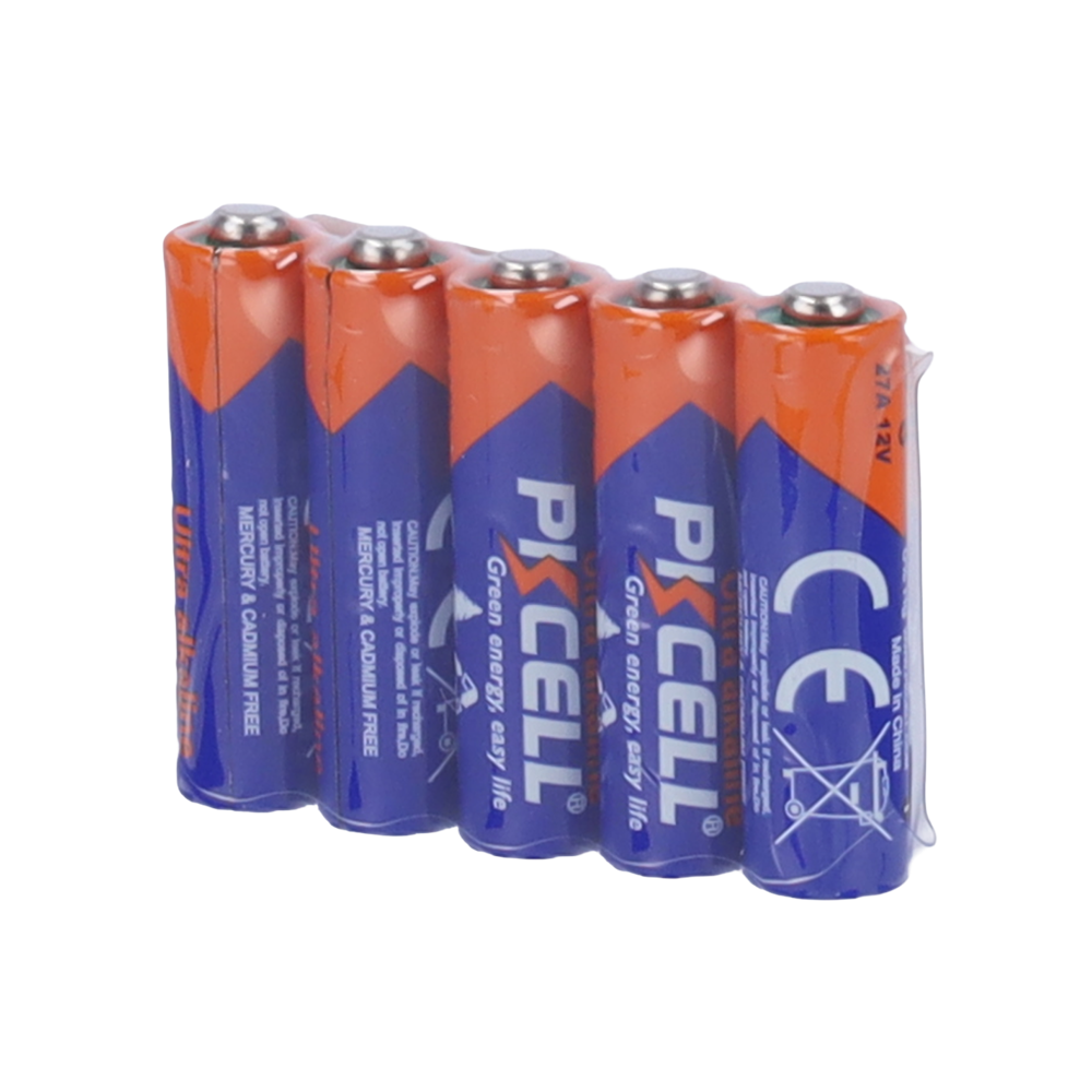 BLANCA 5XCELL-27A-ALKALINE - Pack 5x Pila 27A - PKCELL - Alcalina Zn-MnO2 no recargable - Tensión 12V - Capacidad nominal 22mAh - Precio por pack. Venta en packs de 5ud - imagen 1