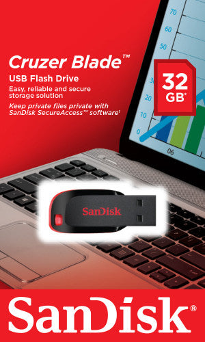 Sandisk Cruzer Blade unidad flash USB 32 GB USB tipo A 2.0 Negro, Rojo - imagen 3