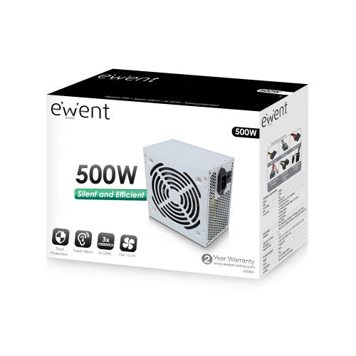 EWENT FUENTE ALIMENTACION ATX 500W V2.3 PRO LINE 3XSATA (EW3909) - imagen 3