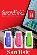 Sandisk Cruzer Blade 3x 32GB unidad flash USB USB tipo A 2.0 Azul, Verde, Rosa