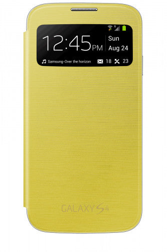 Imagen de Samsung Funda S View para Galaxy S4 Amarillo Acceso Rápido a Notificaciones, Diseño Elegante