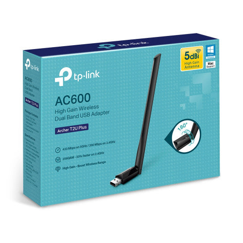 TP-Link Adaptador USB Wi-Fi Archer T2U Plus AC600 Doble Banda Alta Ganancia - imagen 3
