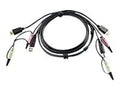 Imagen de Aten 2L-7D02UH cable para video, teclado y ratón (kvm) 1,8 m Negro