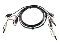 Aten 2L-7D02UH cable para video, teclado y ratón (kvm) 1,8 m Negro