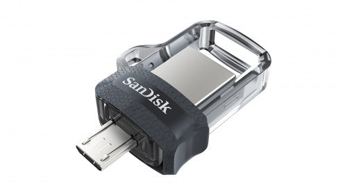 Sandisk Ultra Dual m3.0 unidad flash USB 64 GB USB Type-A / Micro-USB 3.2 Gen 1 (3.1 Gen 1) Negro, Plata, Transparente - imagen 1