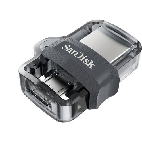 Sandisk Ultra Dual m3.0 unidad flash USB 64 GB USB Type-A / Micro-USB 3.2 Gen 1 (3.1 Gen 1) Negro, Plata, Transparente - imagen 3