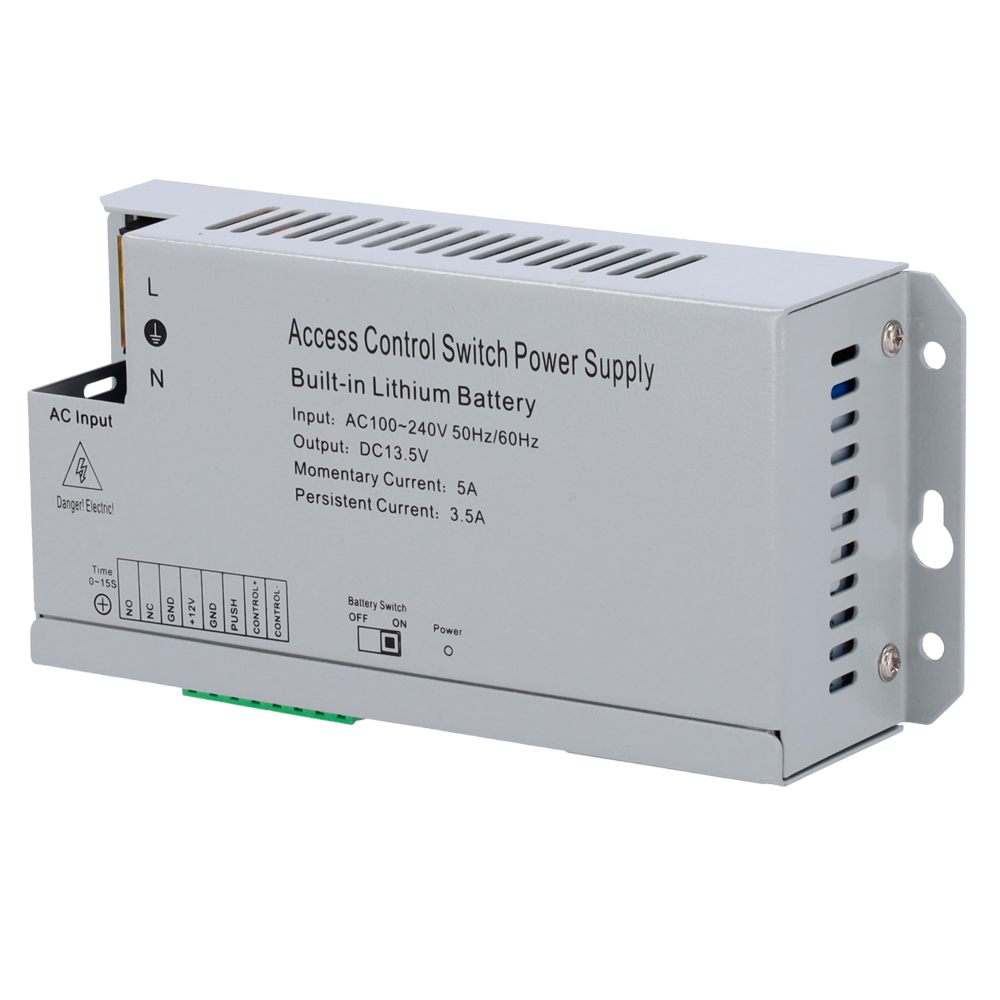 MARCA BLANCA AC-12DC3A-BAT - Alimentador para control de acceso - Configurable NO/NC - Salida DC 13.5V / 3.5A / 36W - Sin caja - Batería auxiliar de litio 12V / 7Ah incluida - Montaje en superficie - imagen 1