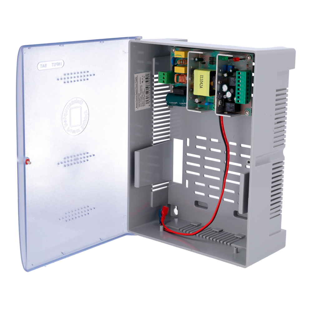 MARCA BLANCA AC-12DC5A-BAT17AH-P - Alimentador para control de acceso - Configurable NO/NC - Salida DC 12.5-13.8V / 5A / 60W - Caja de plástico - Apto para batería auxiliar 12V / 17Ah - Montaje en superficie - imagen 1