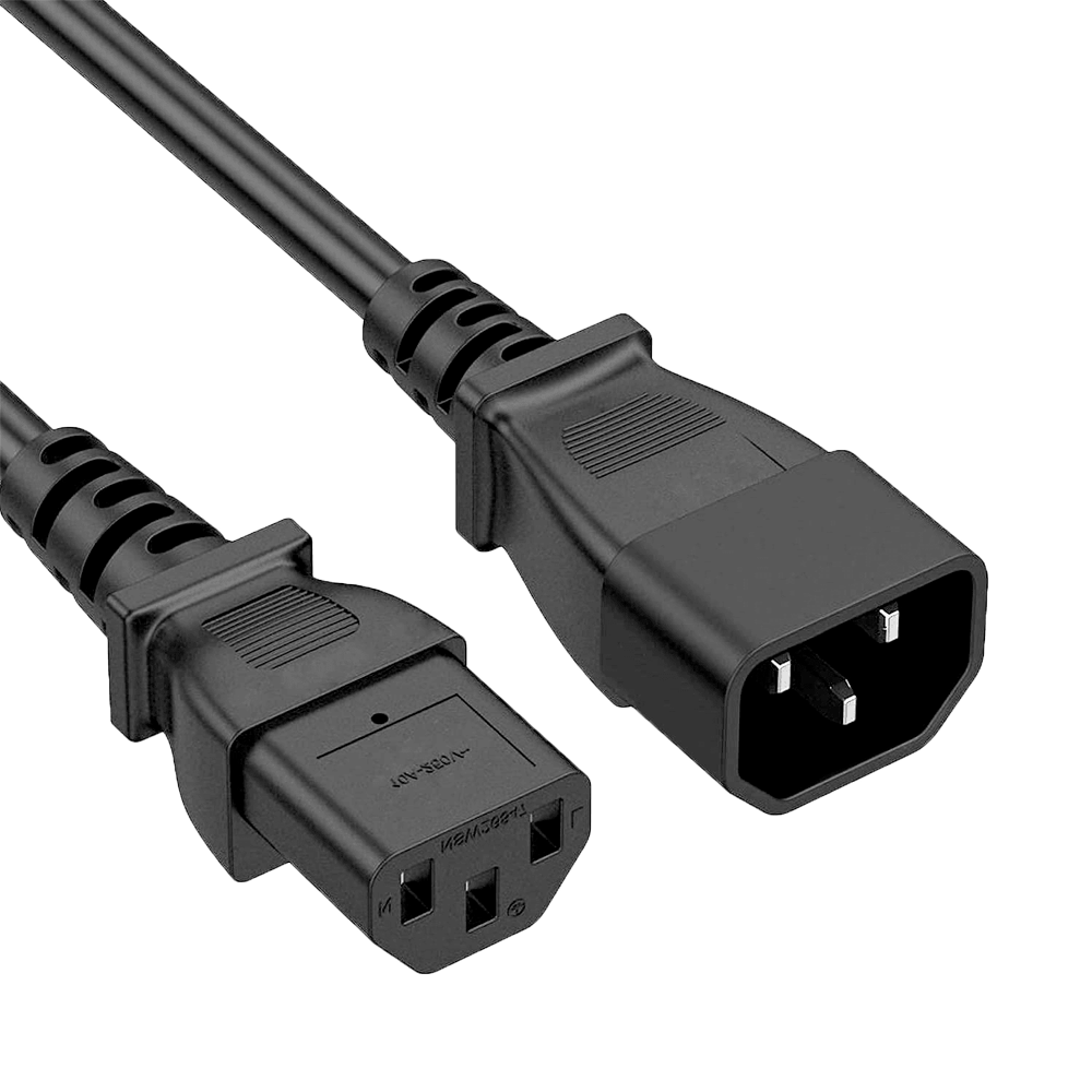 MARCA BLANCA AC-C14-C13 - Cable de alimentacion - Para CPU - Conector C13 a C14 - 250VAC / 10A - 200cm de largo - imagen 1