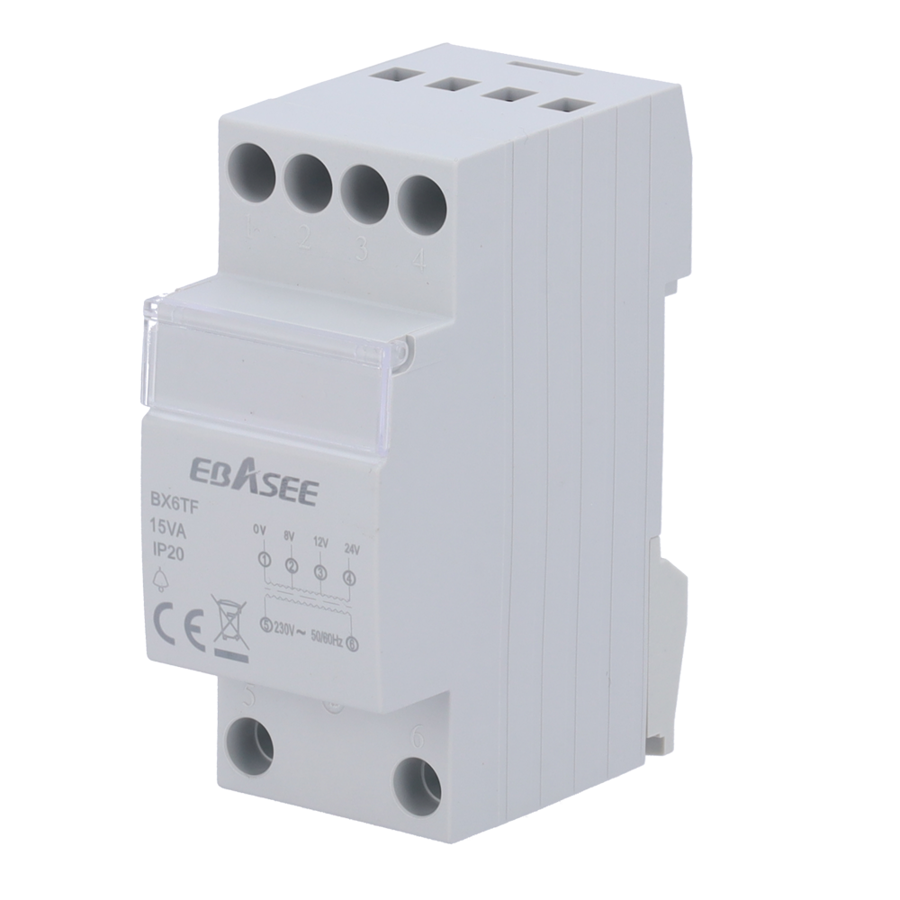 MARCA BLANCA AC-DOORBELL-DIN-15VA - Transformador AC/AC - Entrada AC 230 V - Salida AC 8 / 12 / 24 V - Potencia 15 VA - Para carril DIN - Diseñado para doorbells - imagen 1