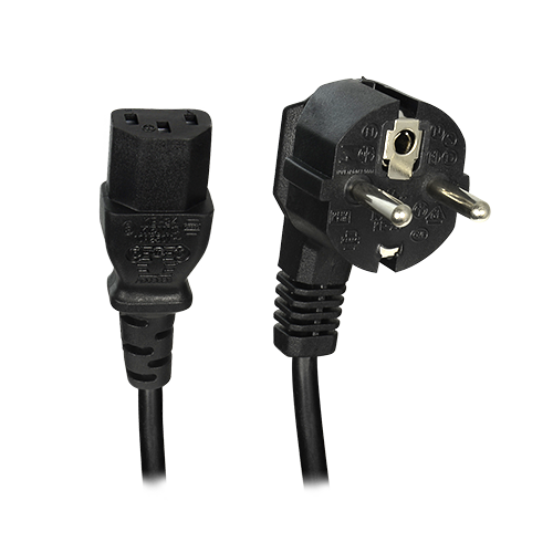 MARCA BLANCA AC-EU-C14F - Cable a enchufe - Conector QT3 - Compatible con enchufes Tipo F - 250VAC / 16A MAX - 140cm de largo - imagen 1