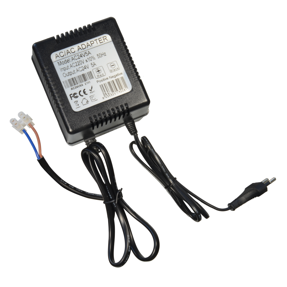 BRANDED Transformador AC/AC - Entrada AC 230 V - Salida AC 24 V 5 A - Longitud de cables 1 m - 102 (Al) x 120 (An) x 80 (Fo) mm - 1870 g - imagen 1