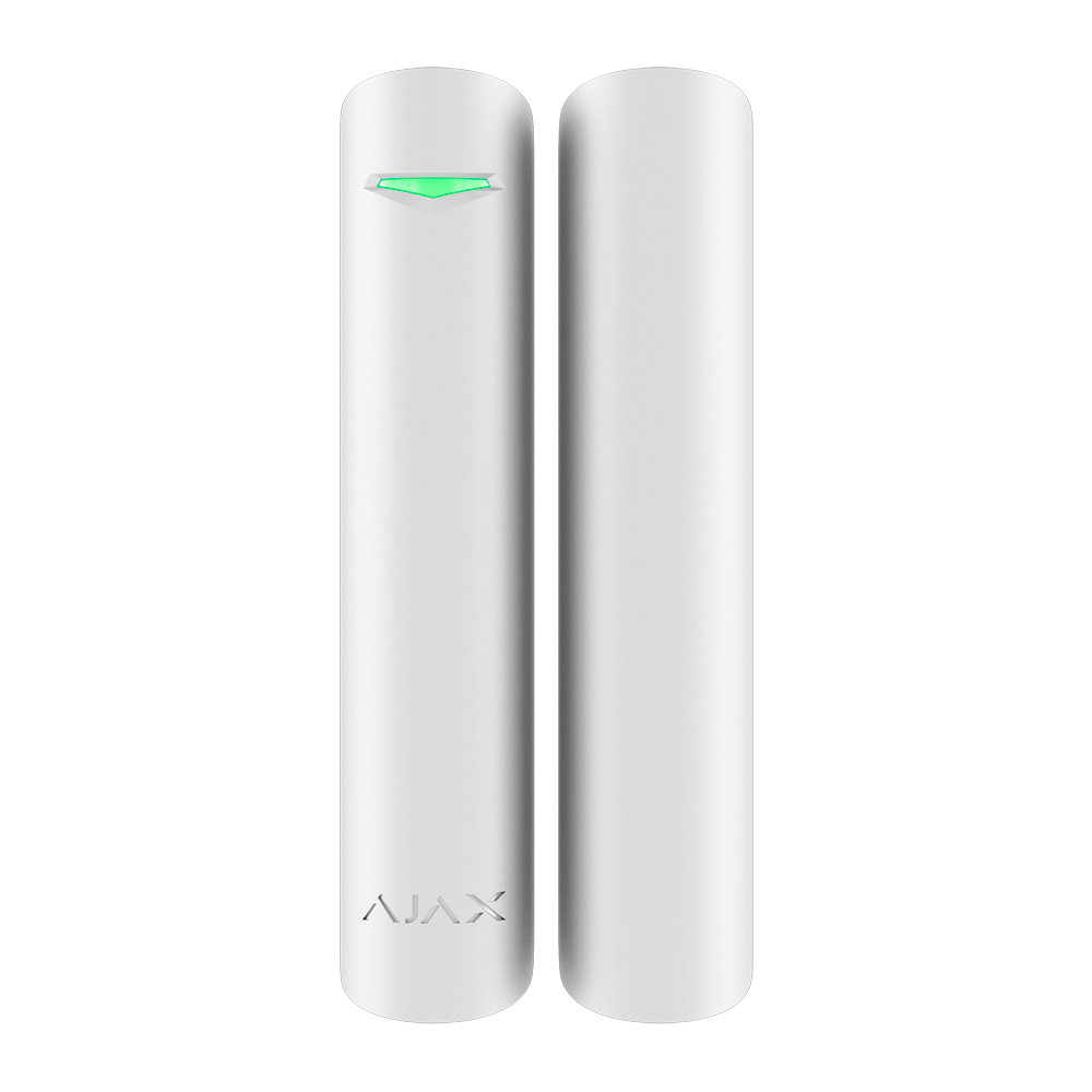 AJAX AJ-DOORPROTECT-S-W - Contacto magnético - Certificado NFA2P y grado 2 - Inalámbrico 868 MHz Jeweller - Ajax Superior / Tornillo de fijación inferior - Soporte mejor adaptado para fácil instalación - 2 relés reed: instalación de imán a ambos lados - A - imagen 1