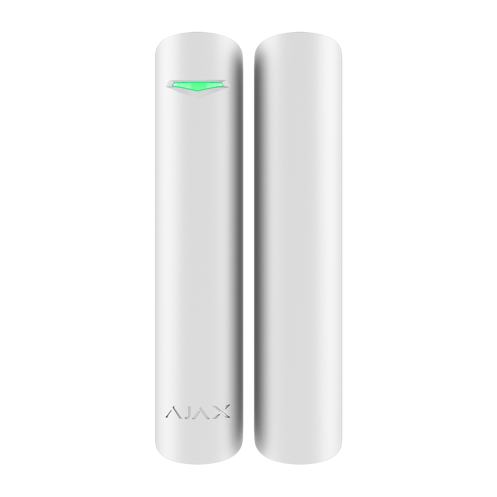 AJAX AJ-DOORPROTECTPLUS-S-W - Contacto magnético - Certificado NFA2P y grado 2 - Detector impacto e inclinación - Inalámbrico 868 MHz Jeweller - Ajax Superior / Tornillo de fijación inferior - Soporte mejor adaptado para fácil instalación - 2 relés reed - imagen 1